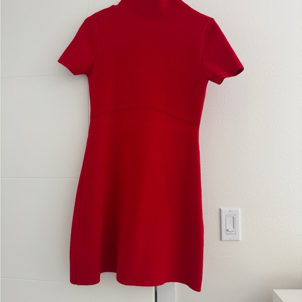 Zara Red Turtleneck A-line Casual Dress